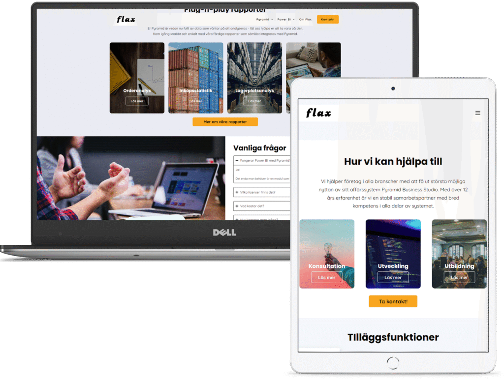 Flaxsolutions.se, en hemsida i WordPress som Gast byggt